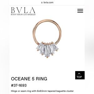 BVLA Oceane 5 Ring 14k Solid Yellow Gold Daith Septum